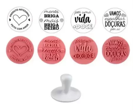 Kit Carimbos Frases Doces 5cm