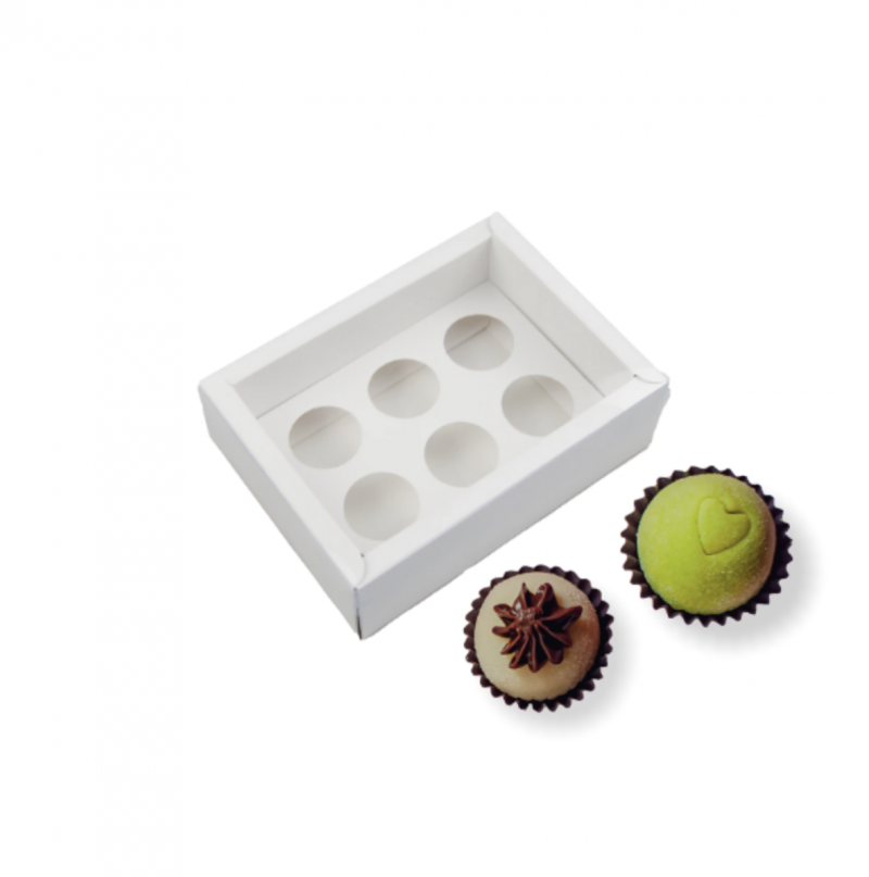 Caixa Branca com Tampa para 6 Brigadeiros Caixa Branca com Tampa para 6 Brigadeiros