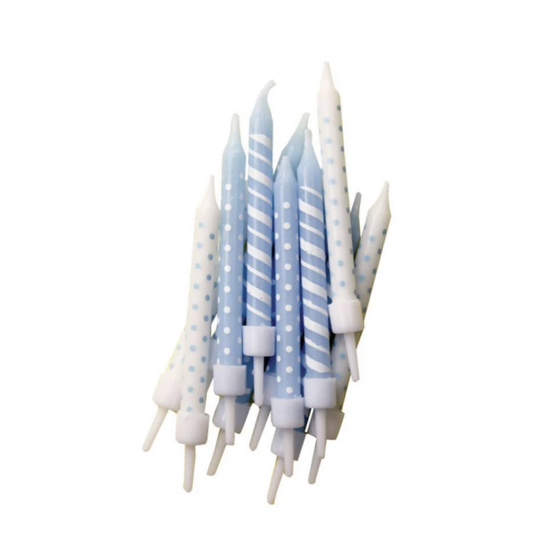 12 Velas Sortidas Azul Bebé 12 Velas Sortidas Azul Bebé