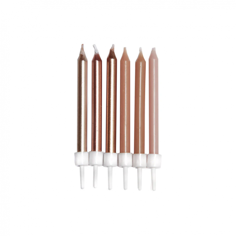 12 Velas Sortidas Rose Gold