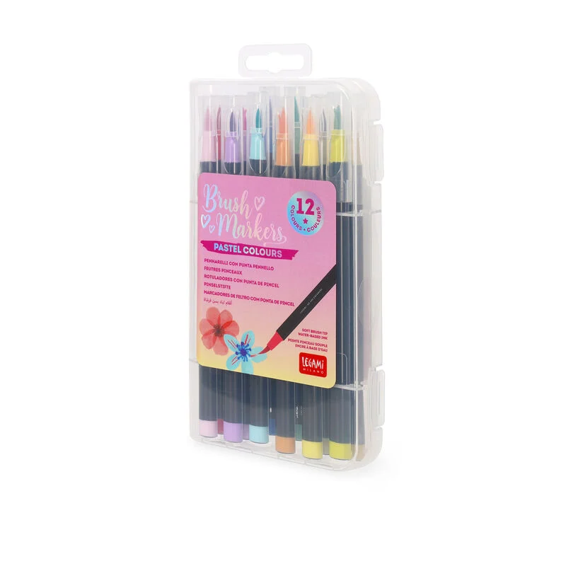 12 Marcadores de Pincel - Cores Pastel