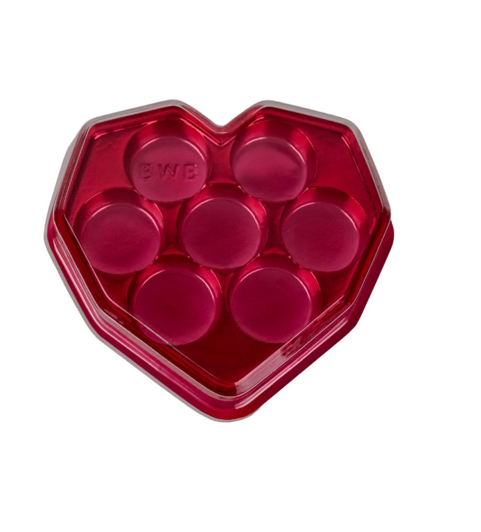 10 Caixas Coração Lapidado para 7 Bombons - Vermelho 10 Caixas Coração Lapidado para 7 Bombons - Vermelho