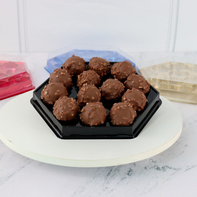 10 Caixas Sextavadas para 13 Bombons - Preto
