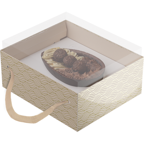 Caixa Ovo de Colher com Alça Ajustável 250/350G - Páscoa Clássica - 5 unidades