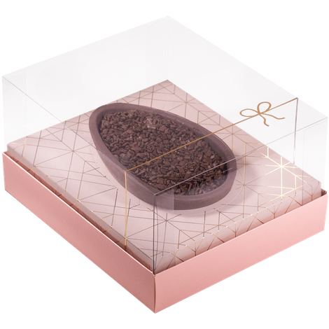 Caixa Ovo de Colher Ajustável 150/250g Rose - Páscoa Clássica - 5 unidades