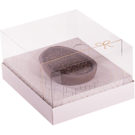 Caixa Ovo de Colher Ajustável 150/250g Branco - Páscoa Clássica - 5 unidades
