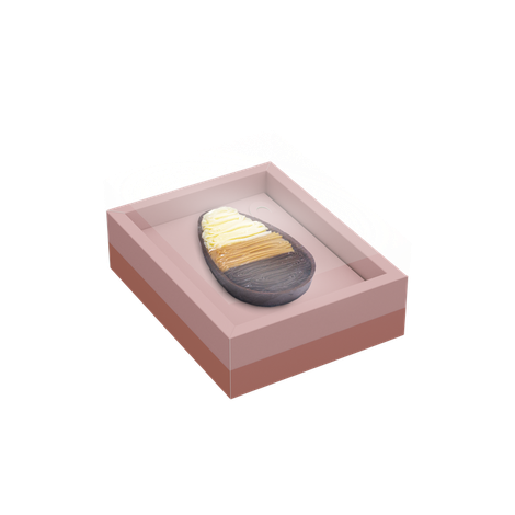 Caixa Ovo de Colher com Moldura Ajustável 150/250g Rose - Páscoa Essencial - 5 unidades