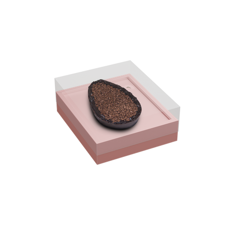 Caixa Ovo de Colher com Moldura Ajustável 250/350g Rose - Páscoa Essencial - 5 unidades