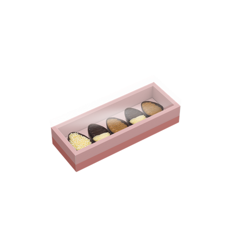 Caixa Degustação com Moldura 5x50g Rose - Páscoa Essencial - 5 unidades