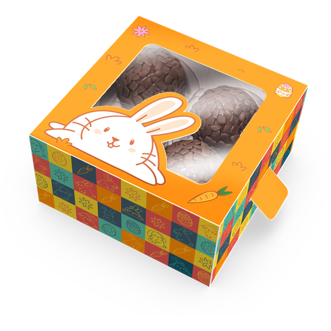Caixa 4 Doces Gaveta com Visor - Páscoa Divertida - 10 unidades