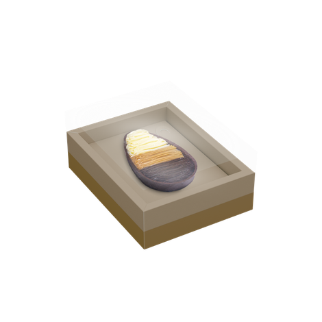 Caixa Ovo de Colher com Moldura Ajustável 150/250g Ouro - Páscoa Essencial - 5 unidades