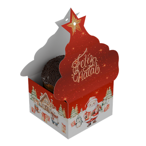 Cachepot Mini Panettone Árvore - Natal Encantado - 5 unidades