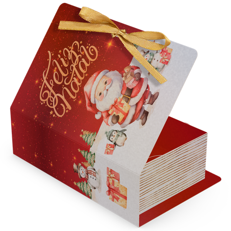 Caixa para 6 Doces Livro - Natal Encantado - 10 unidades
