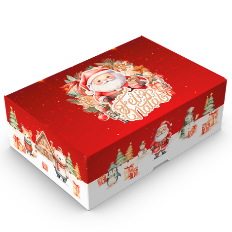 Caixa para 6 Doces - Natal Encantado - 10 unidades