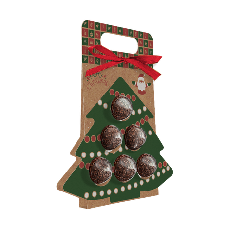 Blister para 6 Doces Árvore - Natal Kraft - 5 unidades
