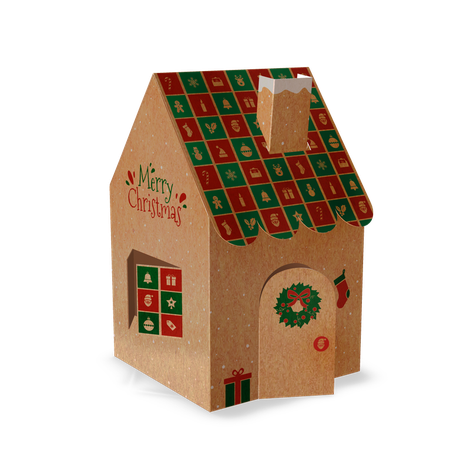 Casinha para Doces - Natal Kraft - 10 unidades