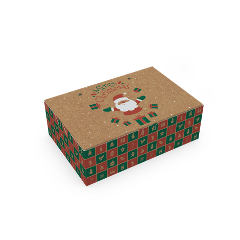Caixa para 6 Doces - Natal Kraft - 10 unidades
