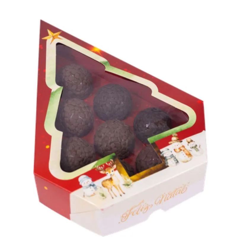Caixa para 8 Doces com Visor Árvore - Natal Encantado - 5 unidades