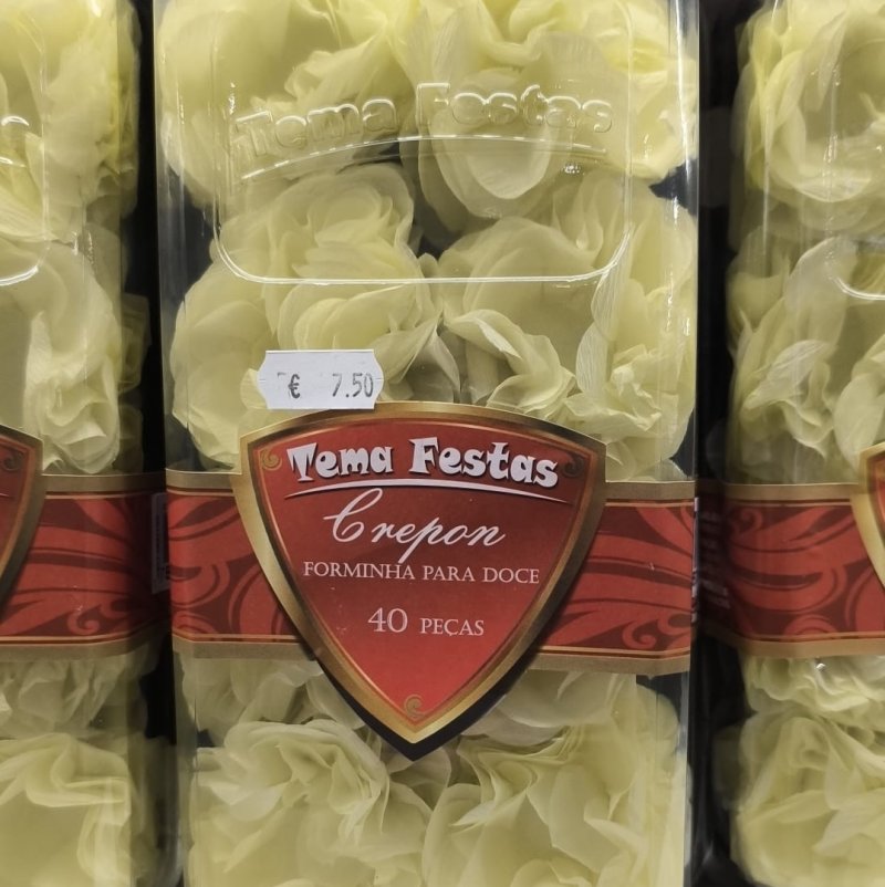 40 Forminhas Flor Crepom Amarelo Claro