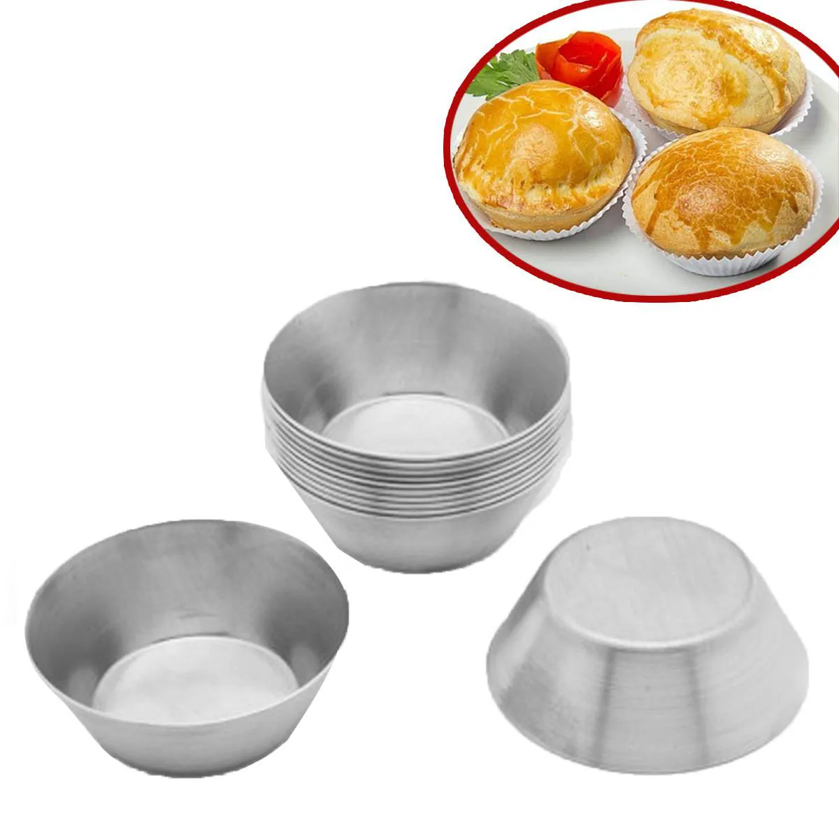 12 Forminhas Empada Lisa 7cm