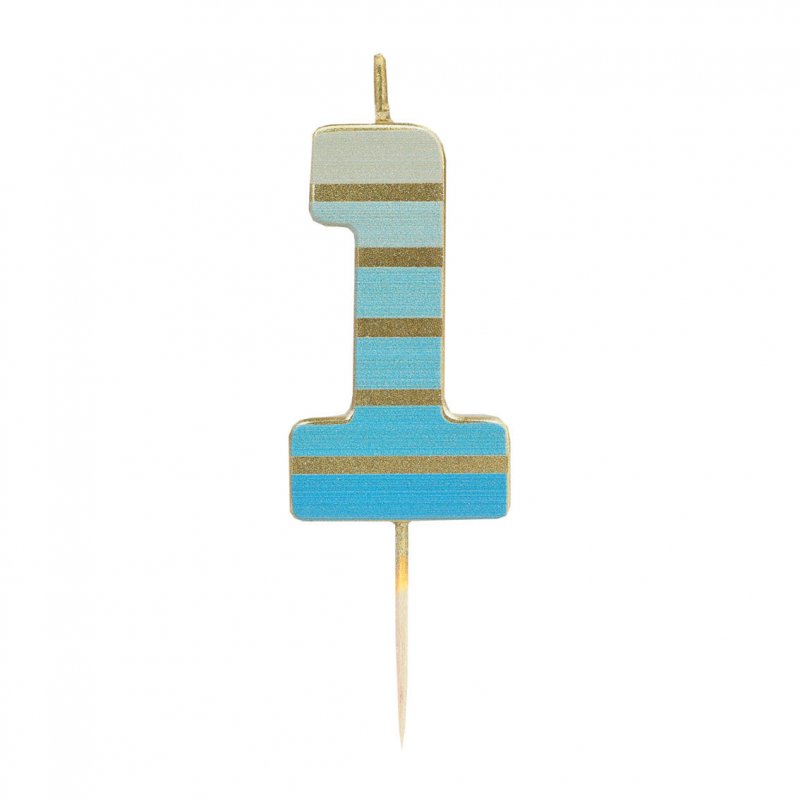 Vela Dourado e Azul Número 1