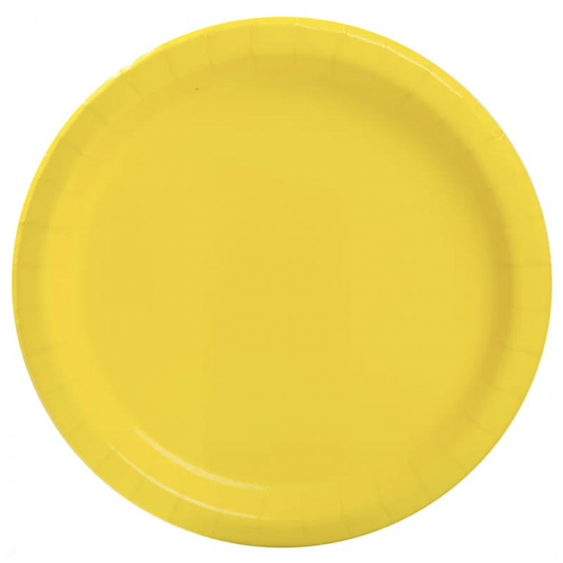 8 Pratos 18cm Amarelo Neon