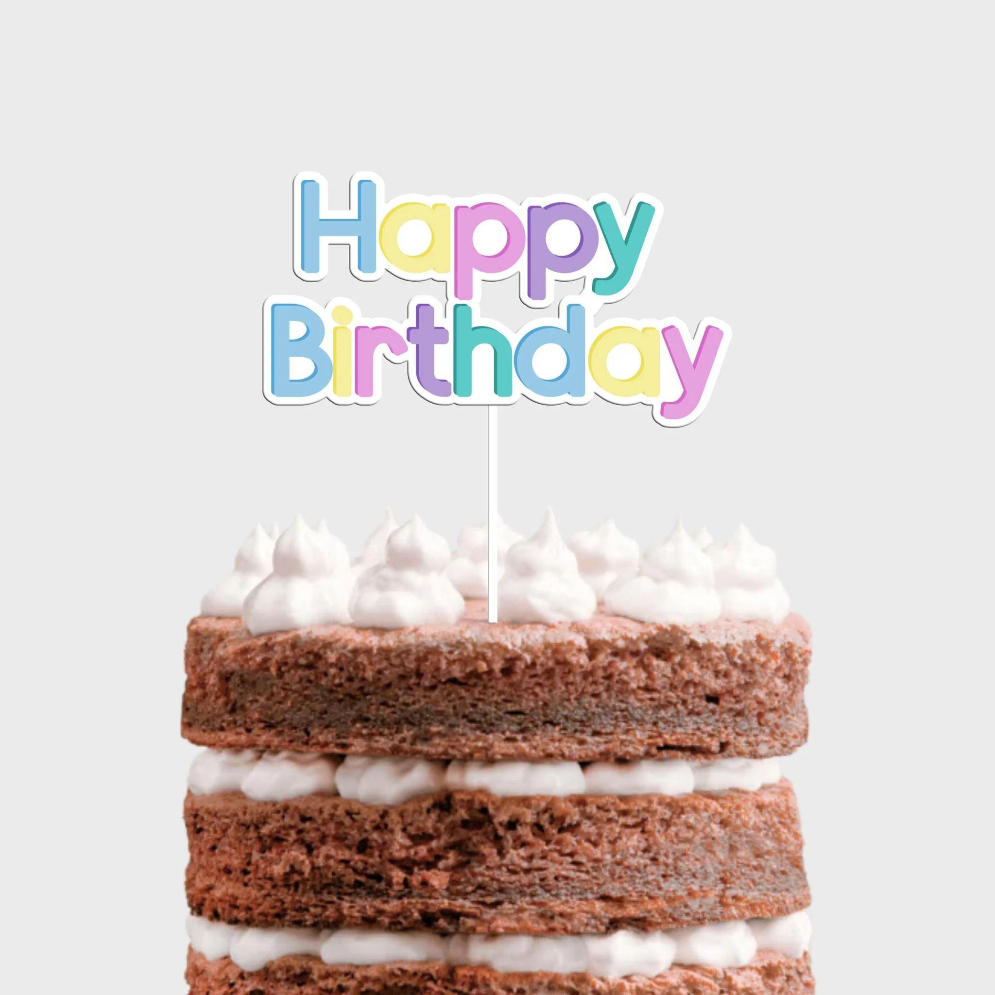 Topo de Bolo Papel Happy Birthday