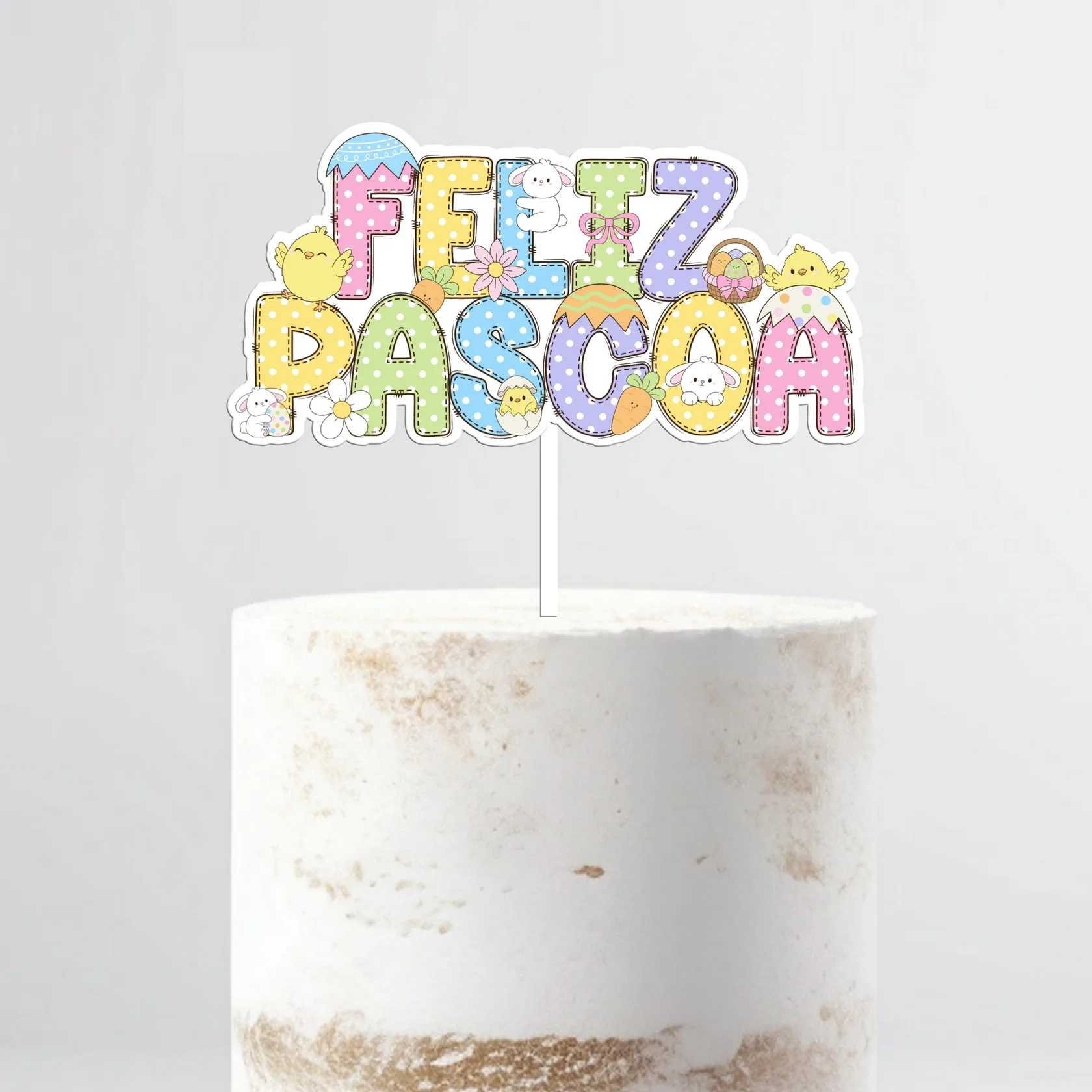 Topo de Bolo Papel Feliz Páscoa