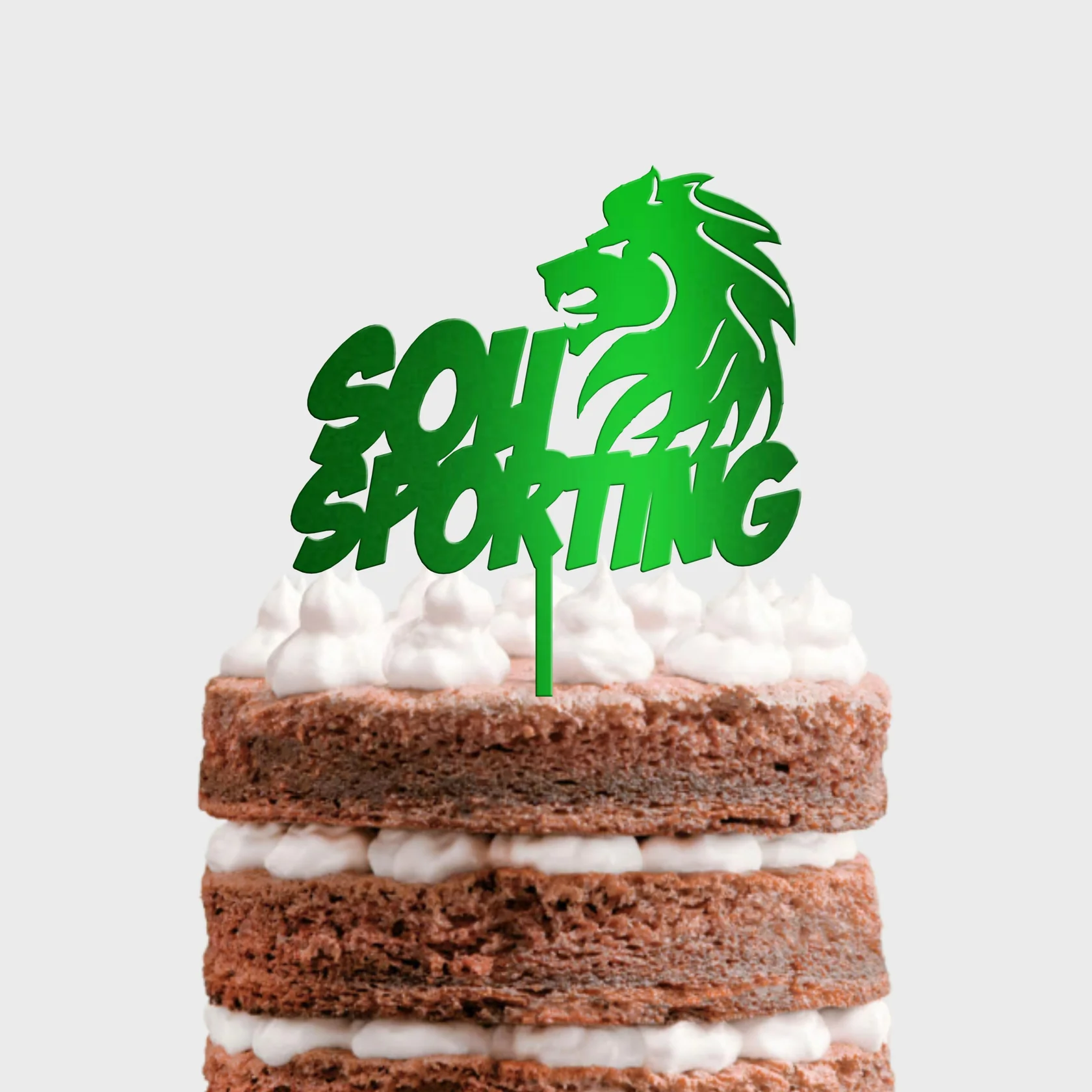 Topo de Bolo Sou Sporting Acrílico Espelhado