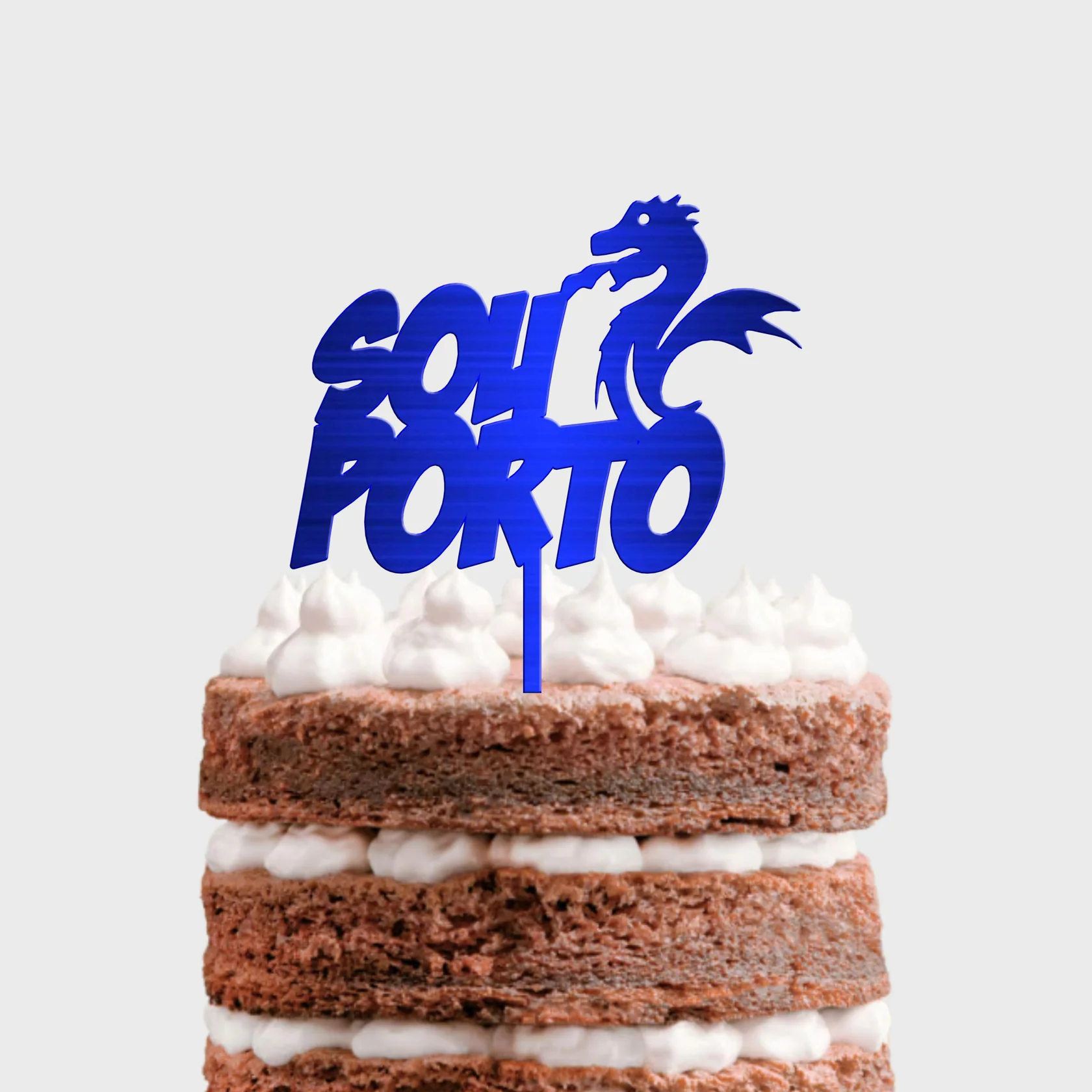 Topo de Bolo Sou Porto Acrílico Espelhado