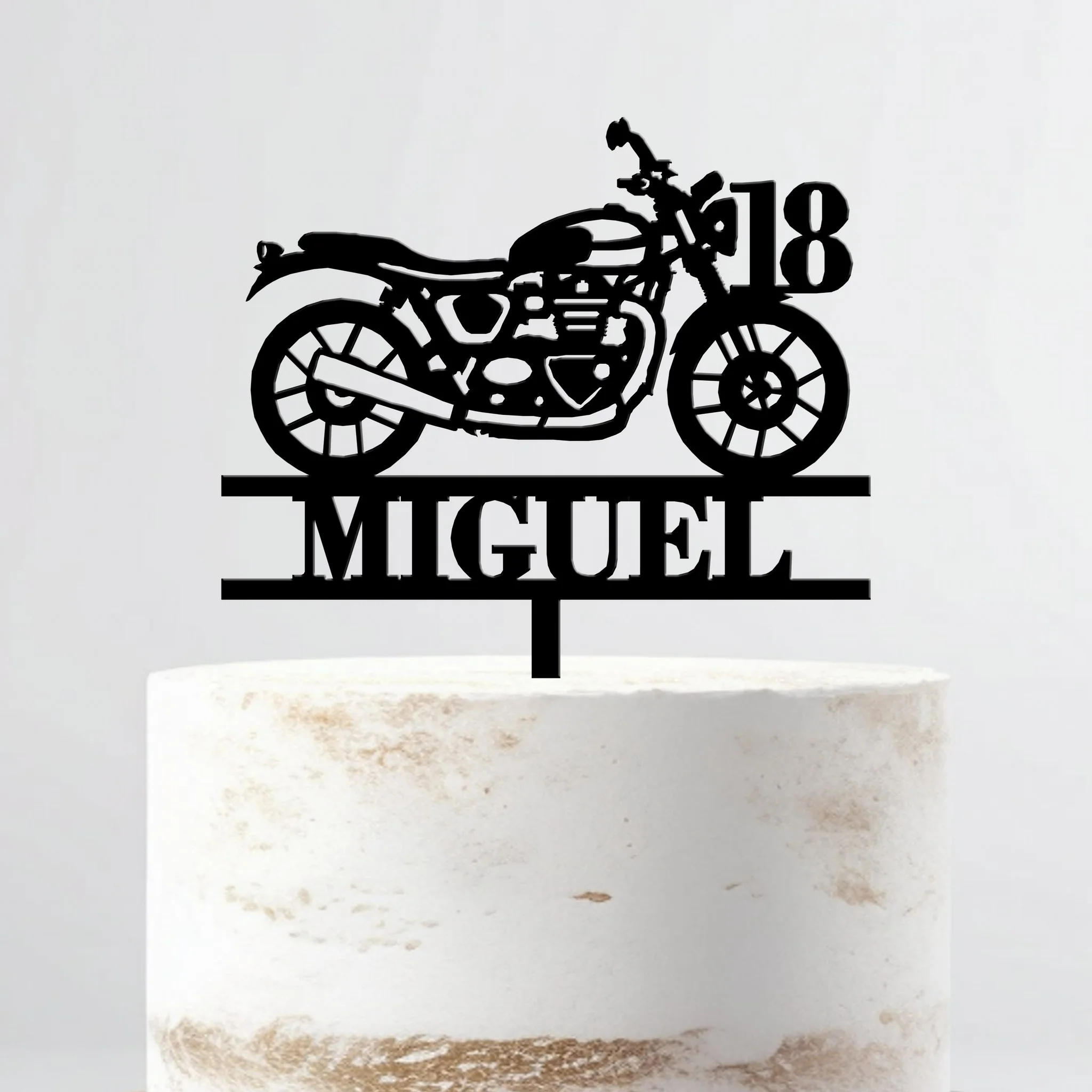 Topo de Bolo Acrílico Personalizável Mota