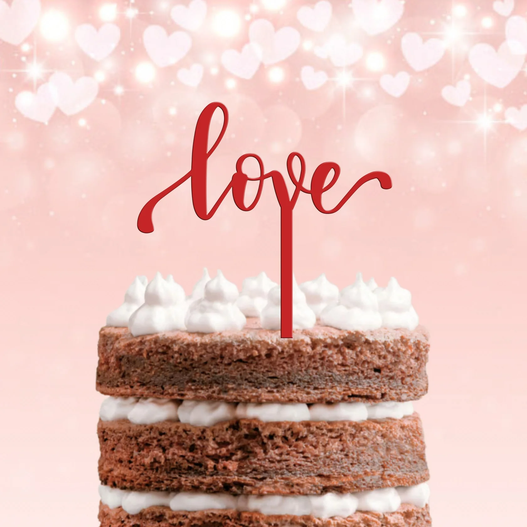 Topo de Bolo MDF Love 1