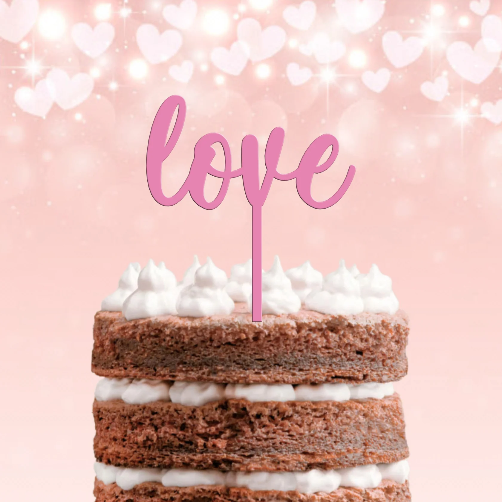 Topo de Bolo MDF Love 3 