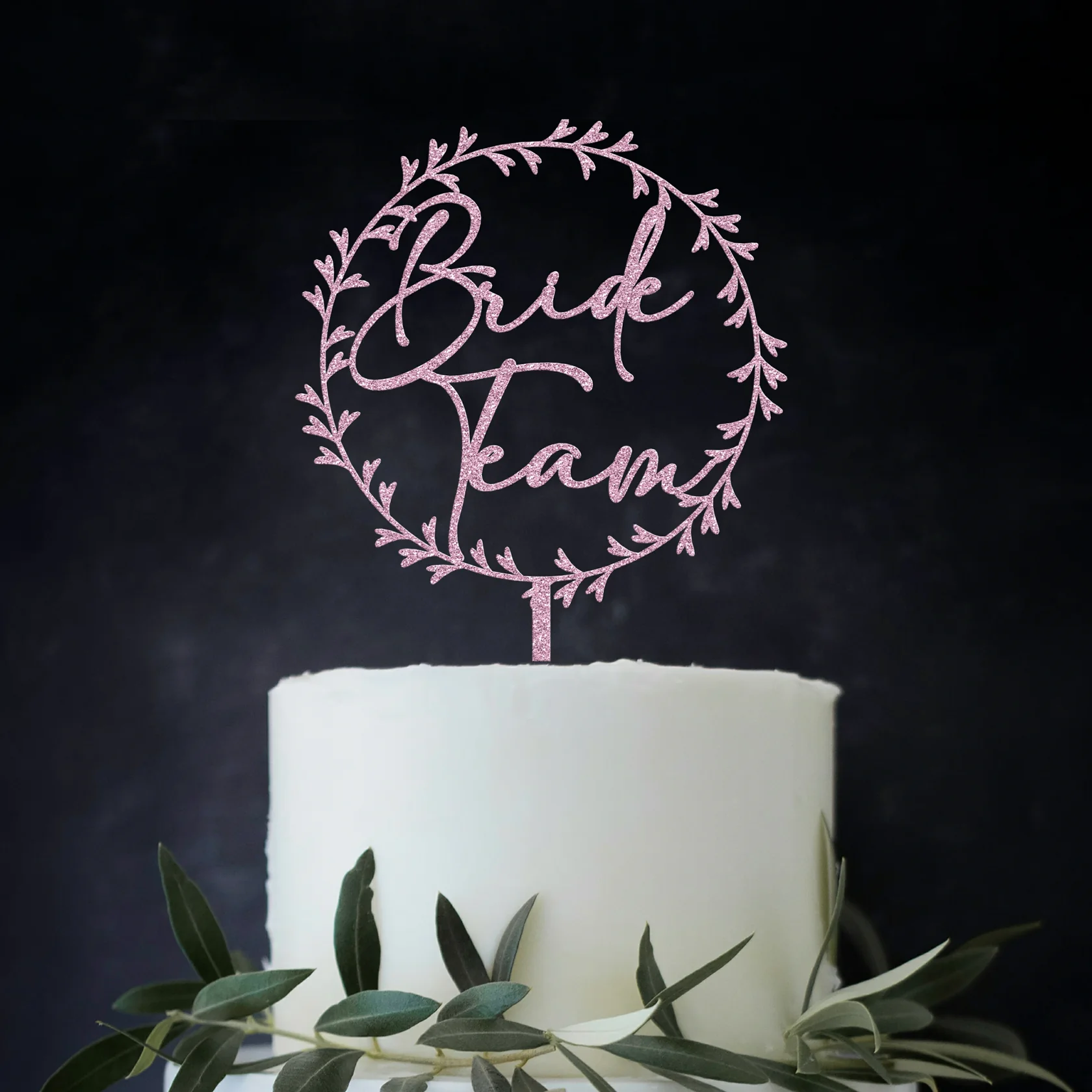 Topo de Bolo Acrílico Glitter ou Pastel Bride Team