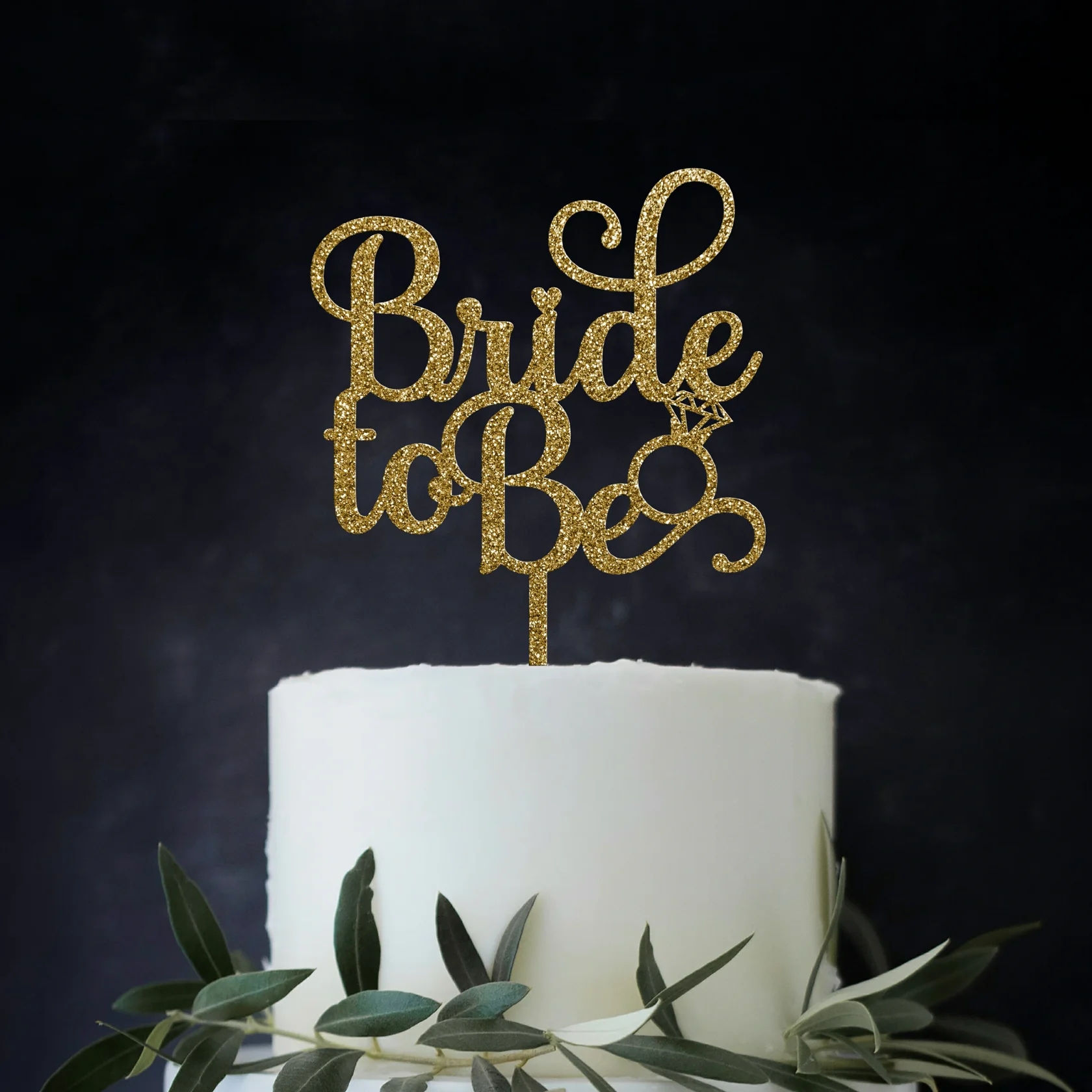 Topo de Bolo Acrílico Glitter ou Pastel Bride to Be