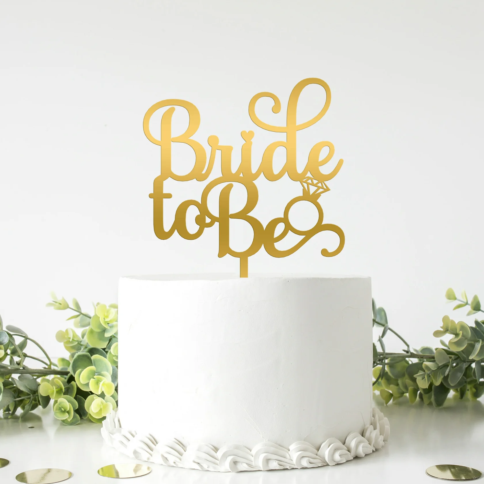 Topo de Bolo Acrílico Espelhado ou Mate Bride to Be