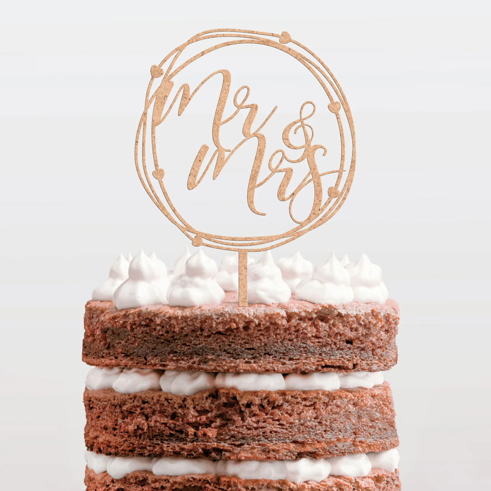 Topo de Bolo MDF Mr. & Mrs. 1
