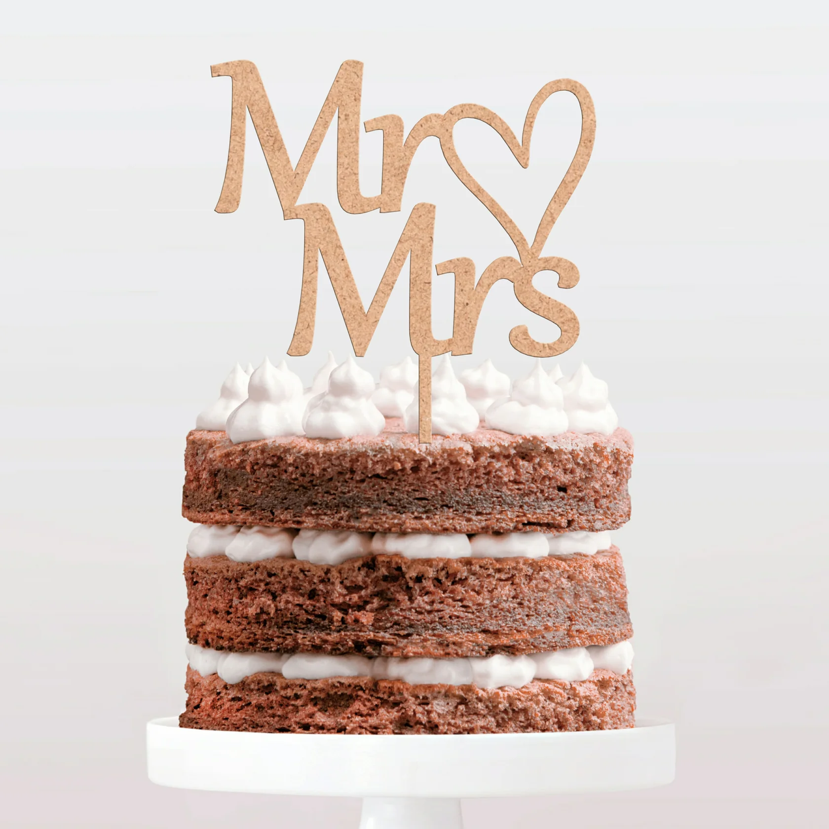 Topo de Bolo MDF Mr. & Mrs. 3