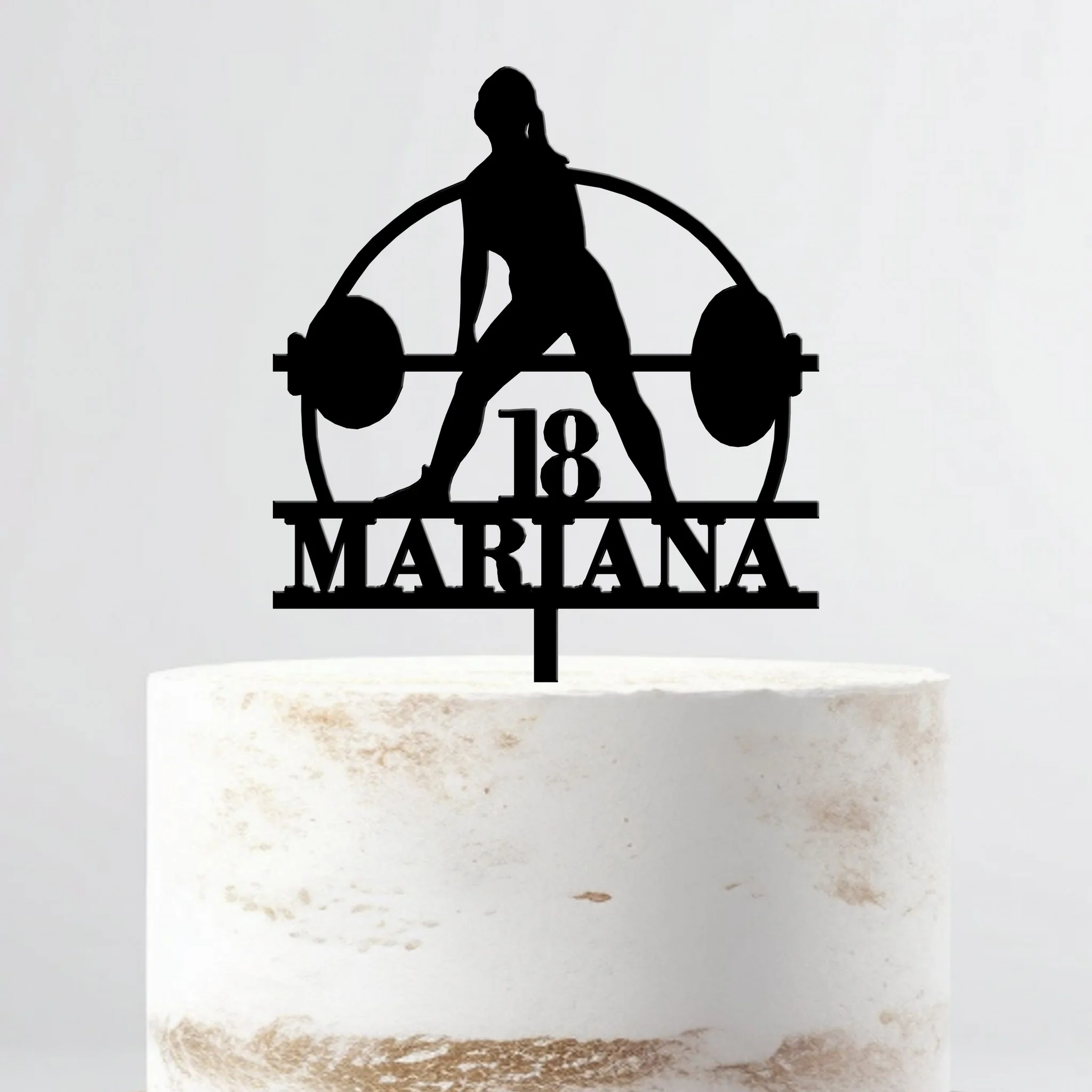 Topo De Bolo Acrílico Personalizável Crossfit Mulher