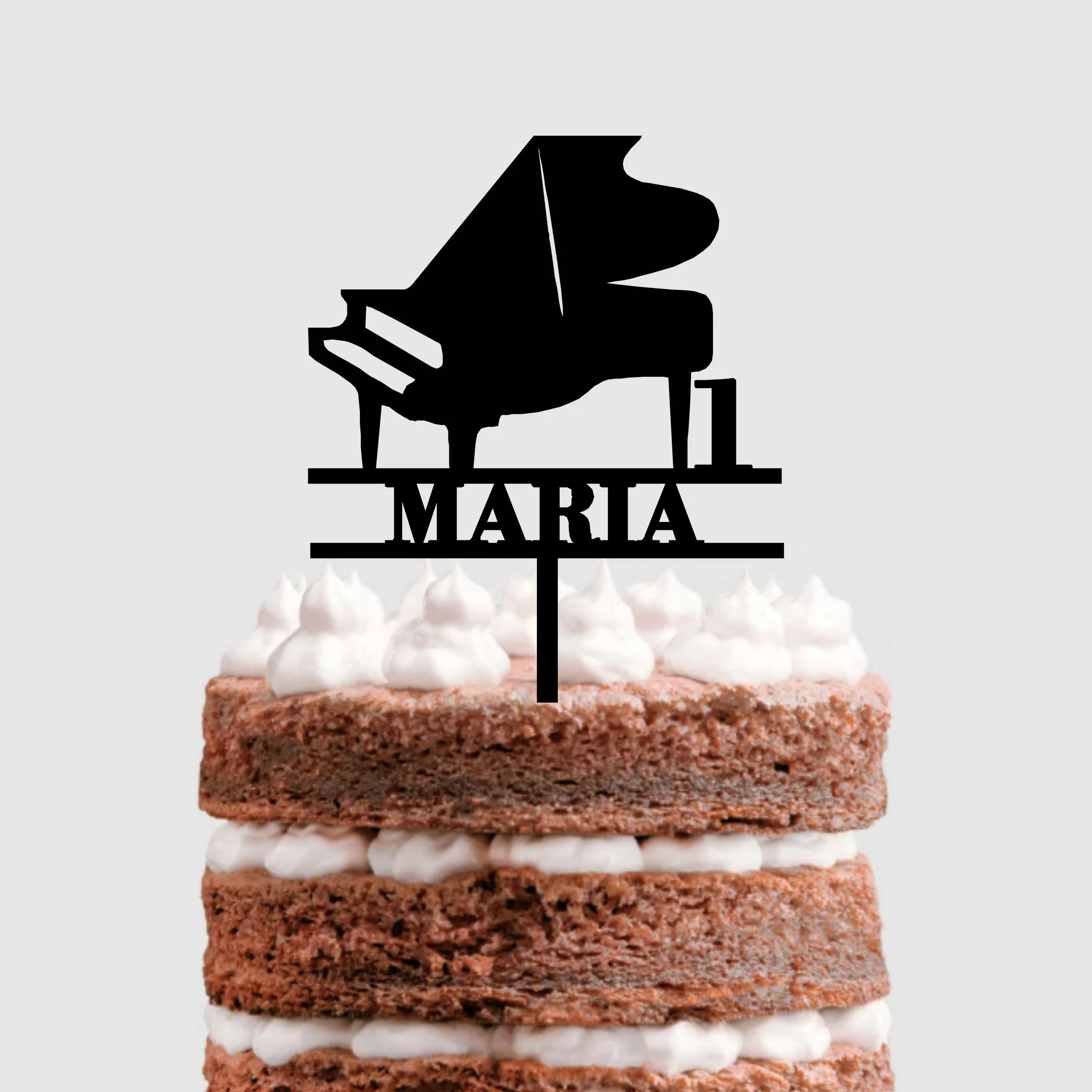Topo De Bolo Acrílico Personalizável Piano