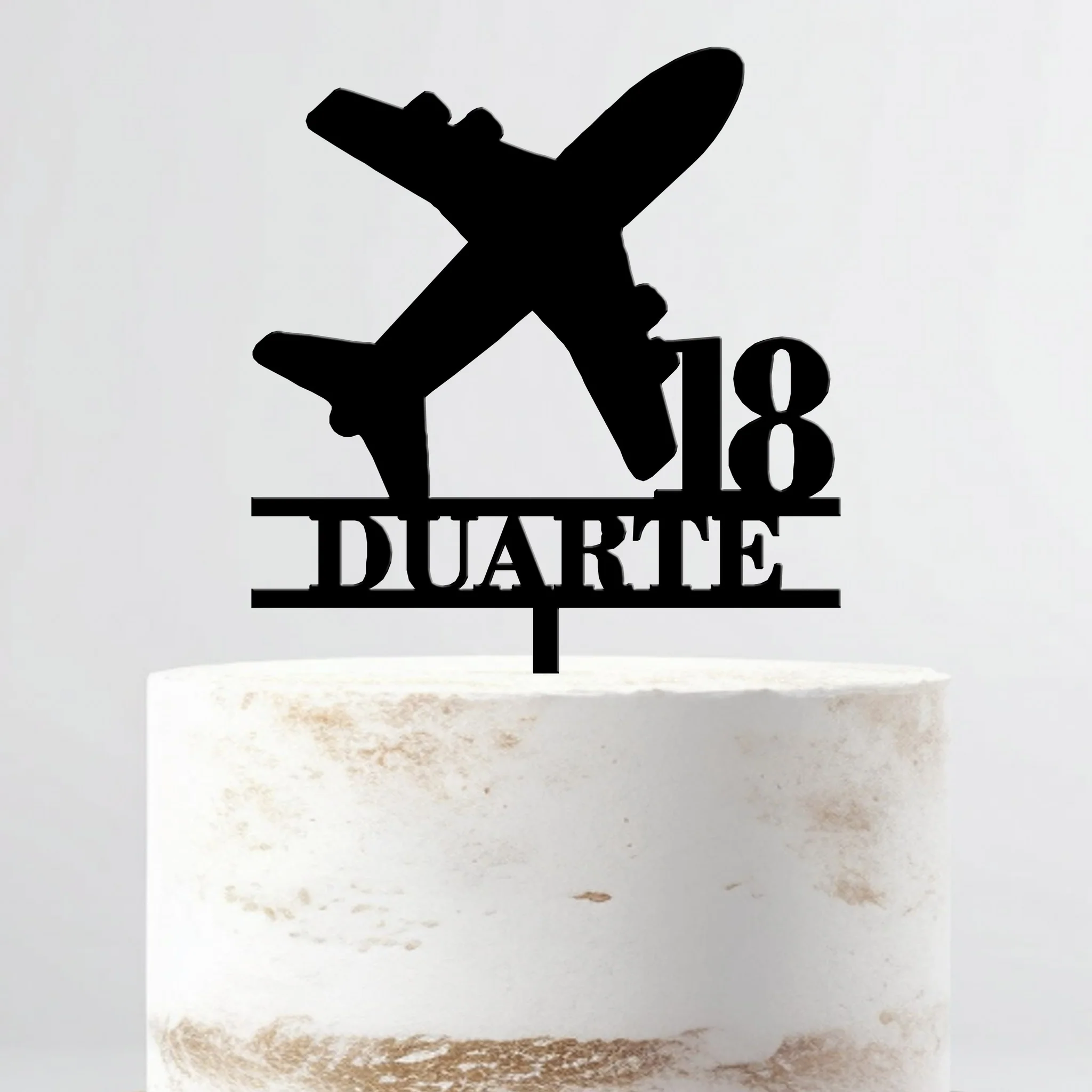 Topo De Bolo Acrílico Personalizável Avião