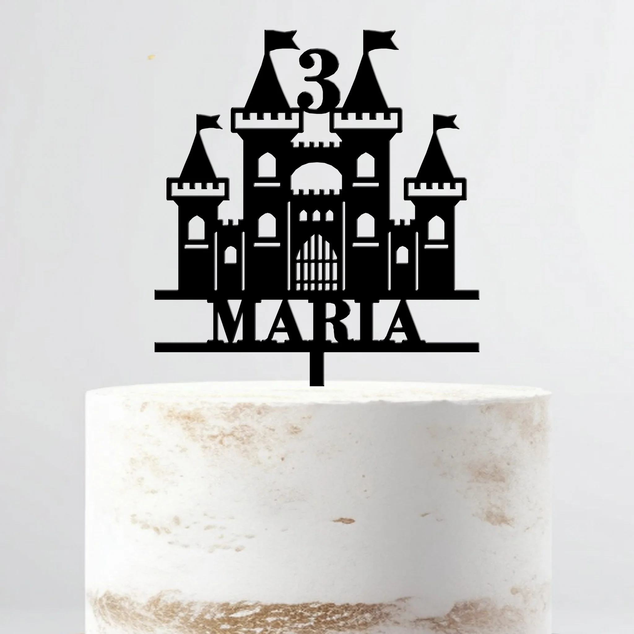 Topo De Bolo Acrílico Personalizável Castelo