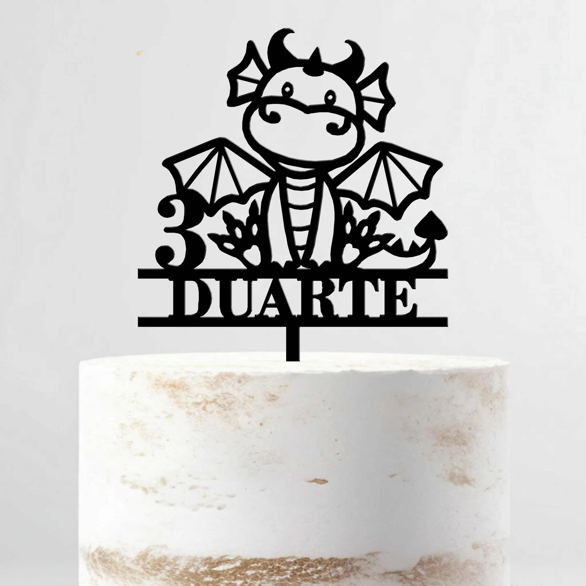 Topo De Bolo Acrílico Personalizável Dragão