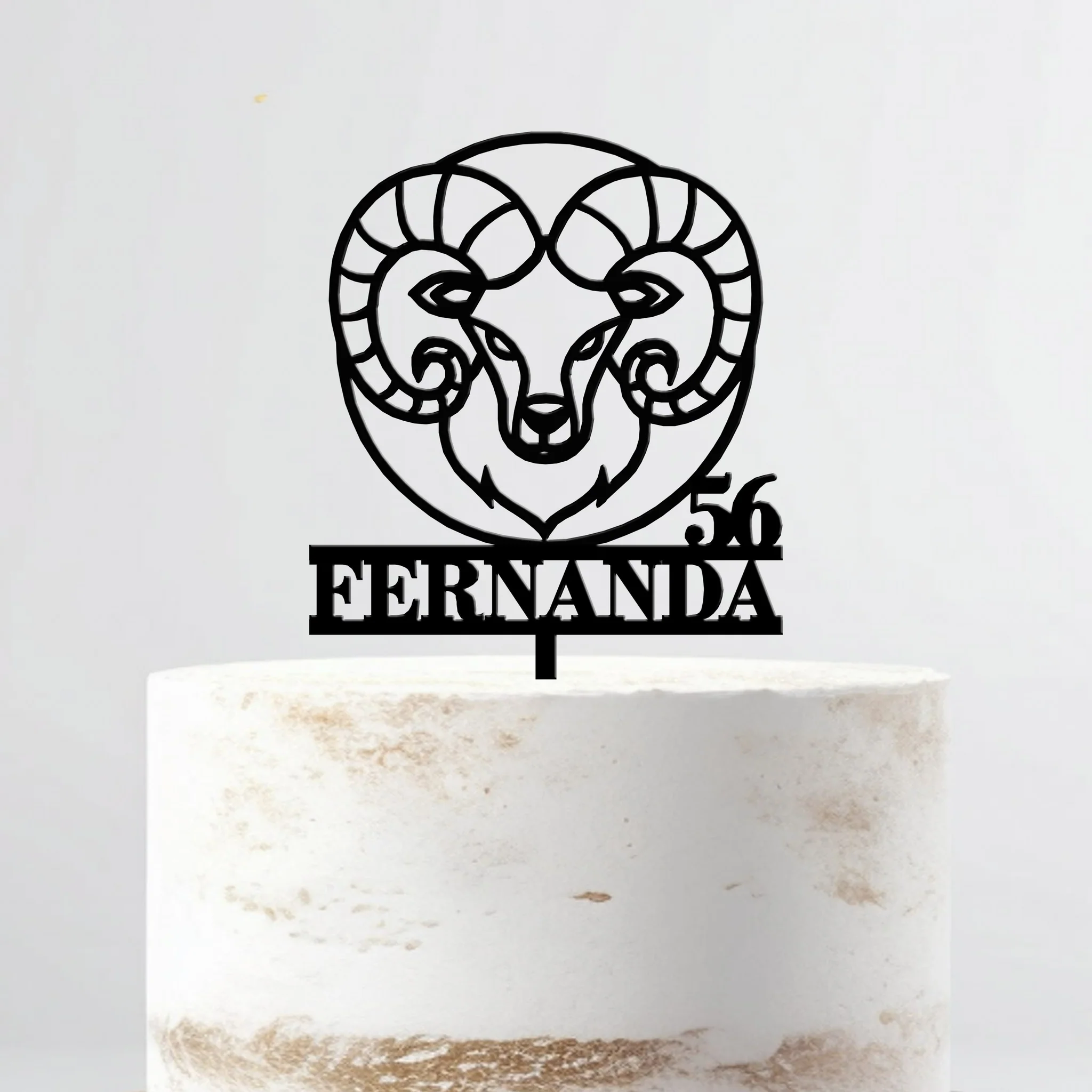 Topo De Bolo Acrílico Personalizável Signo Carneiro