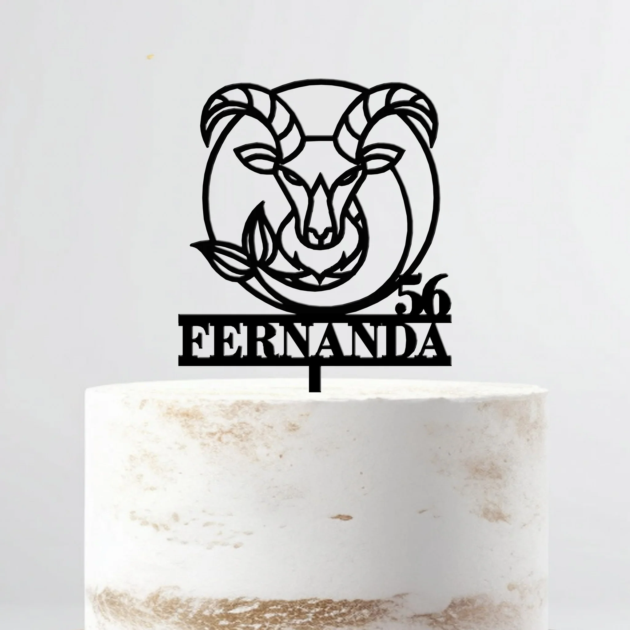 Topo De Bolo Acrílico Personalizável Signo Capricórnio