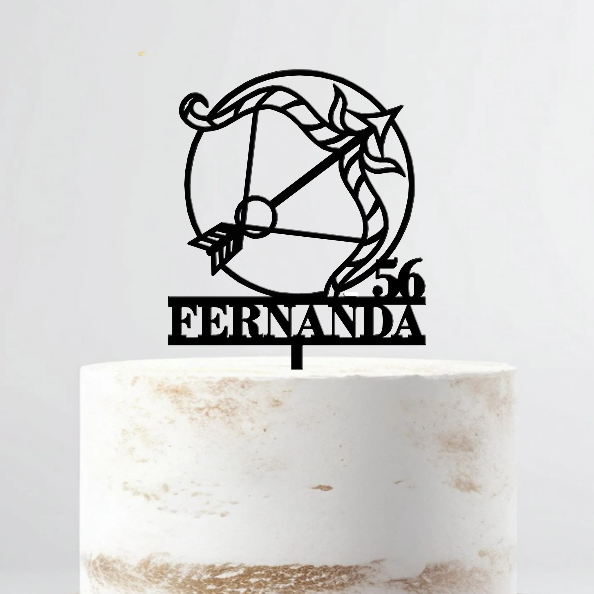 Topo De Bolo Acrílico Personalizável Signo Sagitário