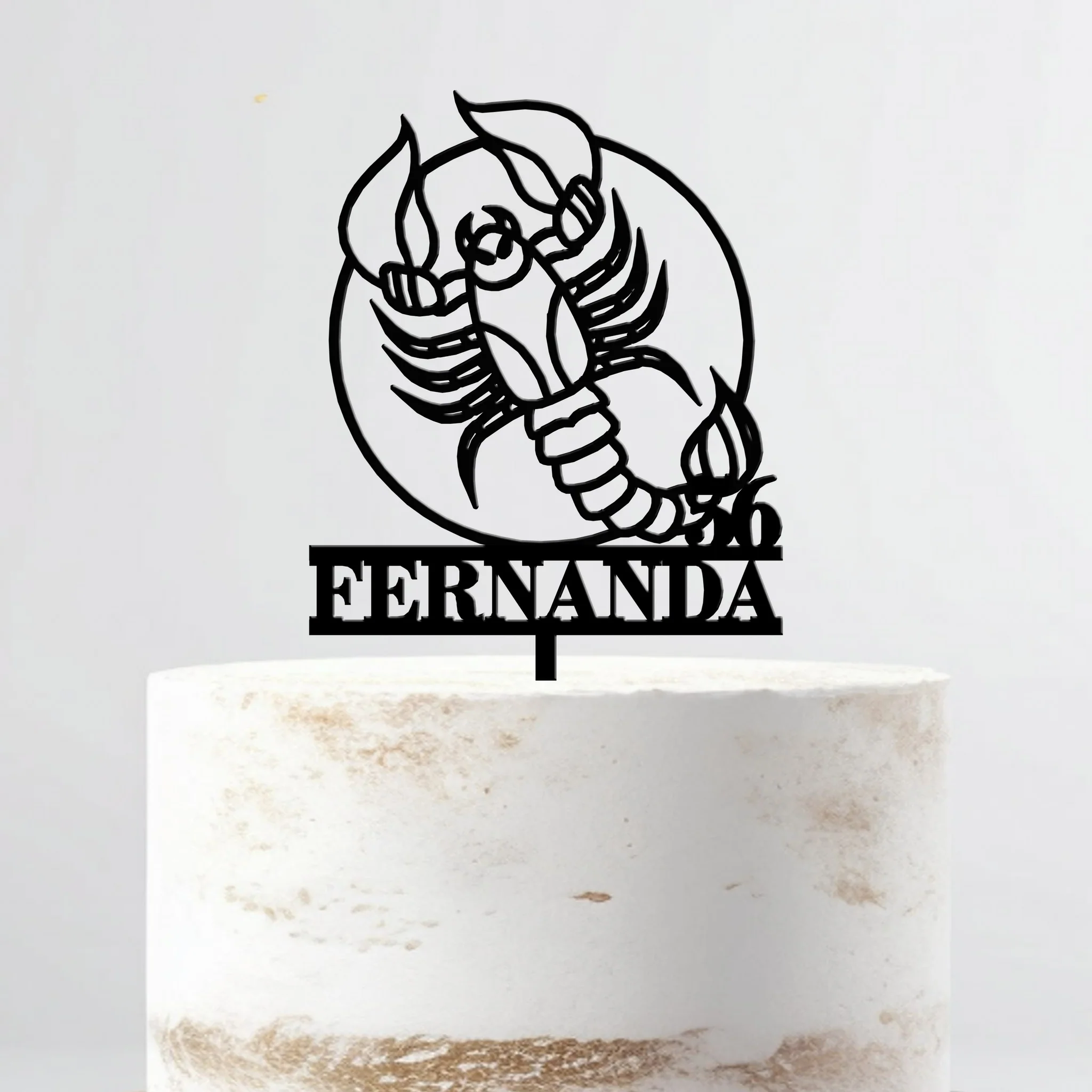 Topo De Bolo Acrílico Personalizável Signo Escorpião