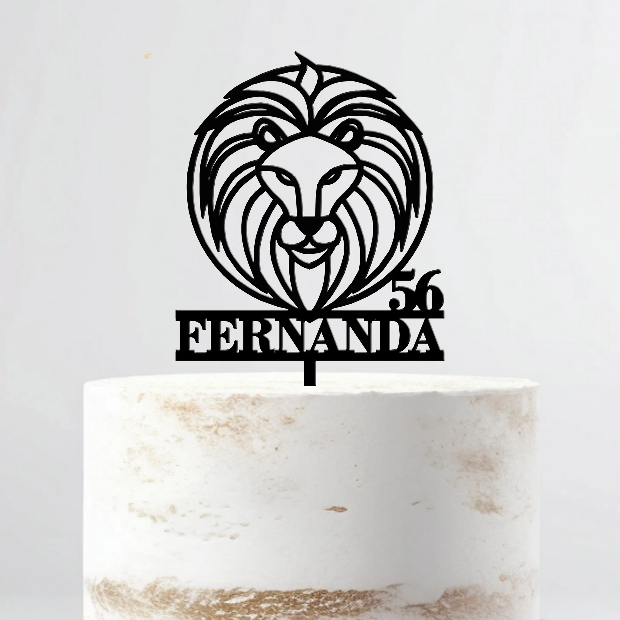 Topo De Bolo Acrílico Personalizável Signo Leão