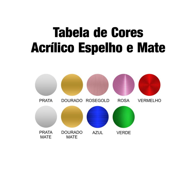 Front Topper Acrílico Espelhado ou Mate - Nome Front Topper Acrílico Espelhado ou Mate - Nome