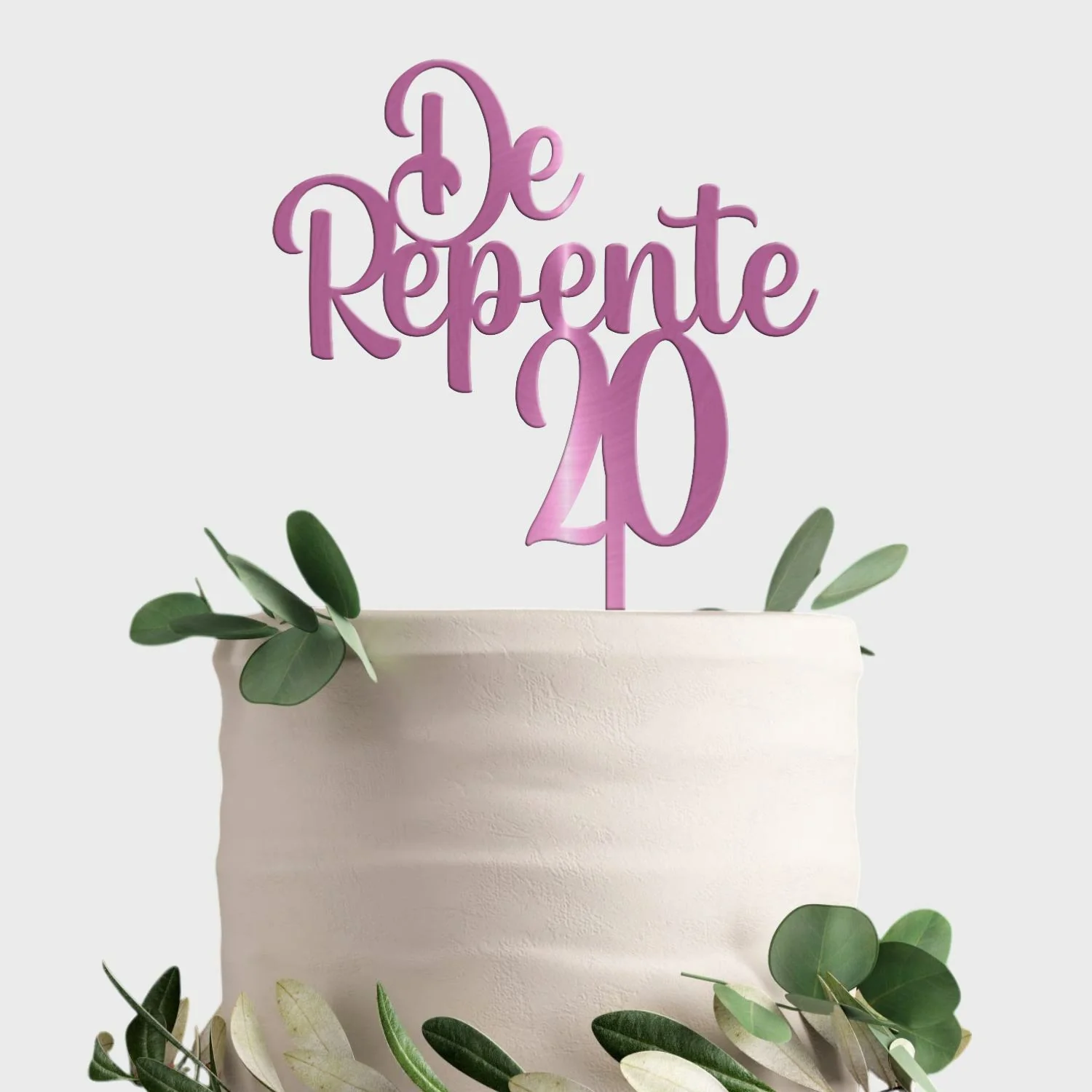 Topo de Bolo Acrílico Espelhado ou Mate De Repente